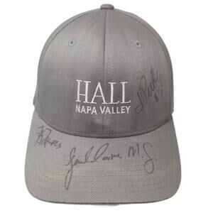 Flexfit Baseball Cap Gray White XL Fitted Hall Napa Valley Signed Rabbit Hat